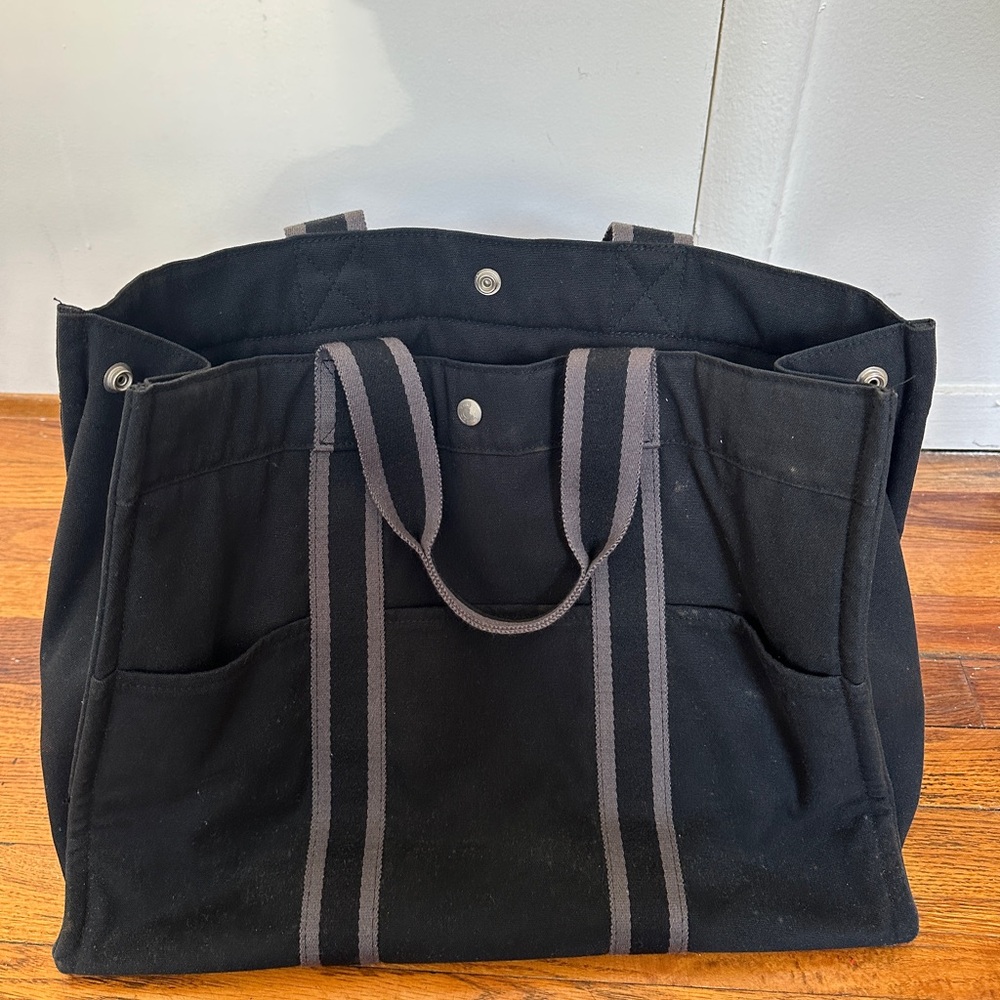 Hermes Black Canvas Briefcase